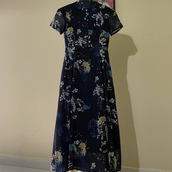 Lovely blue floral Migeer full length dress. Size M - Picture 7 of 16